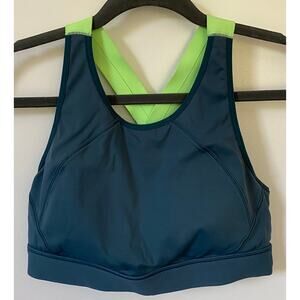 Athleta Rise Up Sports Bra Size M Oceanic Teal/Fiji Mint